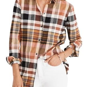 Madewell Tops - Madewell Classic Ex-Boyfriend Plaid Shirt Madewell Tops - Madewell Classic Ex-Boyfriend Plaid Shirt